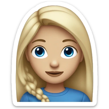 A girl with dark blond Hair and Blue eyes  sticker