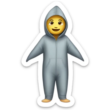 person in a pijama of shark sticker
