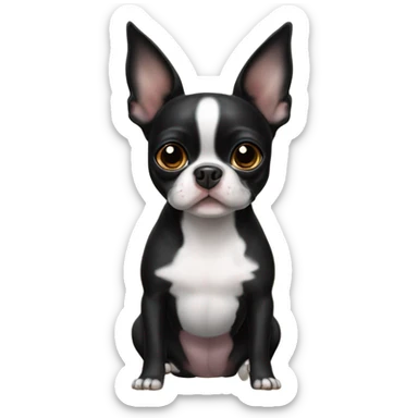 All black Boston terrier chihuahua  sticker