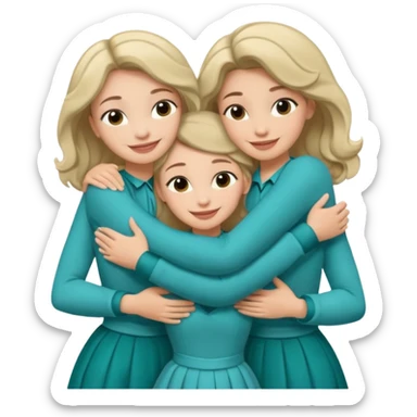 Teal group hug with Belles wording sticker