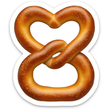 A pretzel made of iron sticker