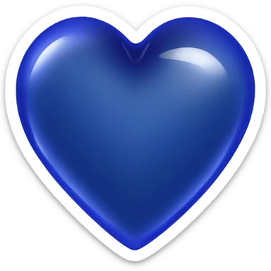 Glass cobalt heart  sticker