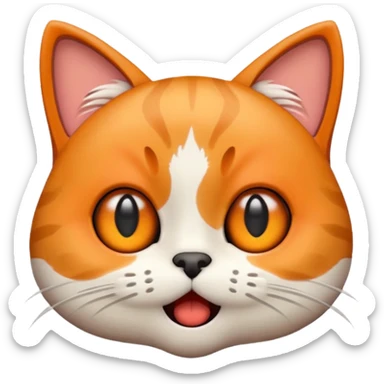 Design an emoji of a cat 🐱 realizing it left the stove on, with huge panicked eyes. sticker