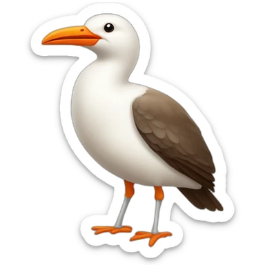 brown and white sea bird with legs and orange beak sticker