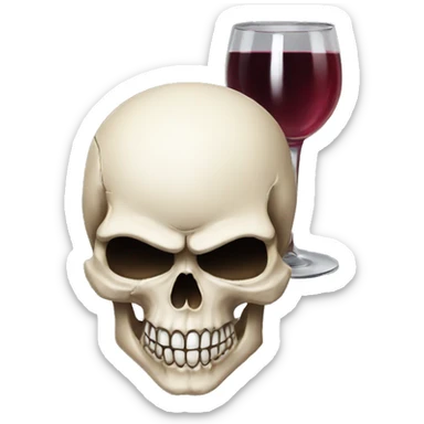 Skull face with American bandana holding wine sticker