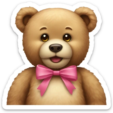 teddy bear with bow sticker