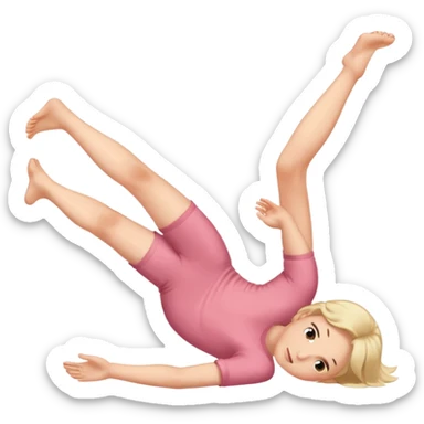 Person blushing while laying on stomach with feet kicking in air  sticker