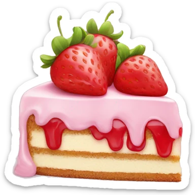 strawberry piece of cake sticker