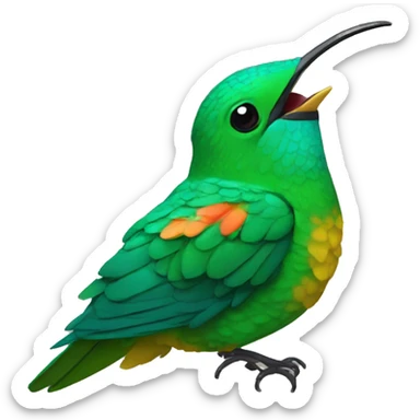 emoji de un colibrí bostezando  sticker