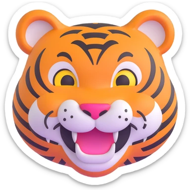 laughing tiger face for Twitch emote sticker