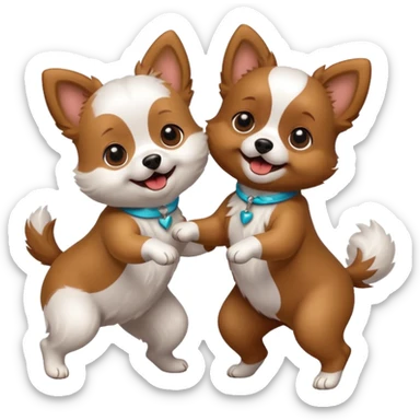 2 perritos bailando sticker