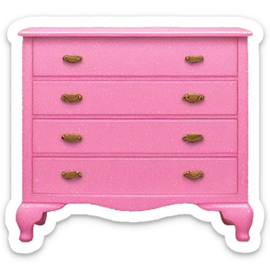 Pink glitter decorated dresser sticker