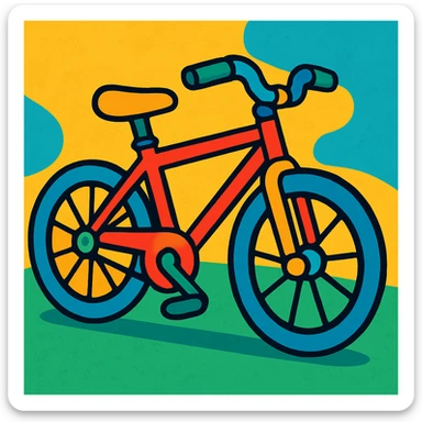 bike in vibrant toon style sticker