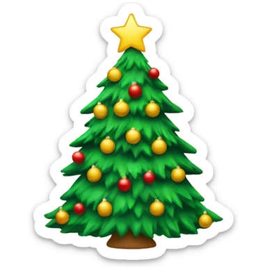 Christmas tree with merry Christmas  sticker