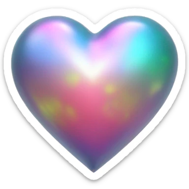 A holographic heart sticker