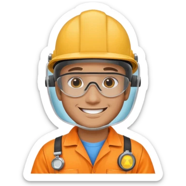 a man in ppe kit sticker