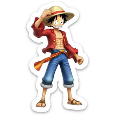 Luffy prêt au combat one piece sticker