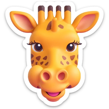 giraffe face, 3D emoji style sticker
