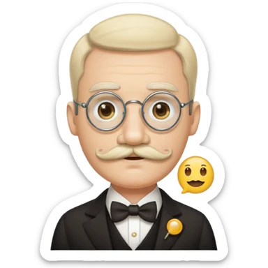 mustache monocle emojis white sticker