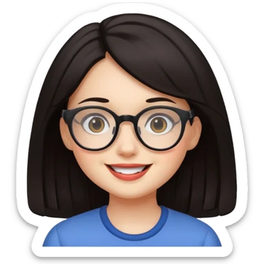 sarah babygirl dark hair and glasses sticker