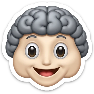 happy brain with smile and eyes sticker