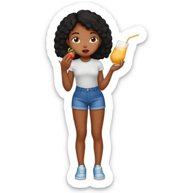 A black girl, naked showing full body licking pussy sticker