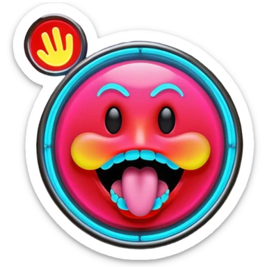 Neon sign saying GET THAT TOUNGE READY YA BASTARD sticker