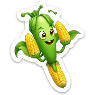 Pea shooter with a corn sticker