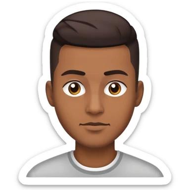 Homem moreno de cabelo raspado na lateral  sticker