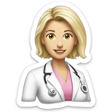 Posh-Radiologist-performing-breast-mammography-to-leni-klum sticker