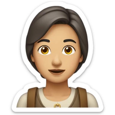 mujer castaña alta gruesa morena sticker