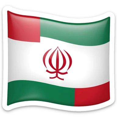 square iranian flag green white and red  sticker