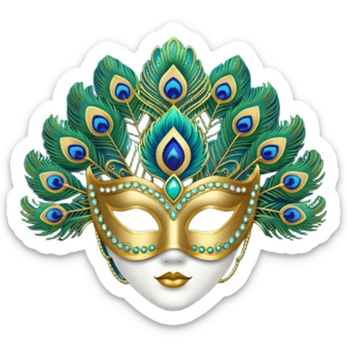 Peacock Gatsby Mask sticker