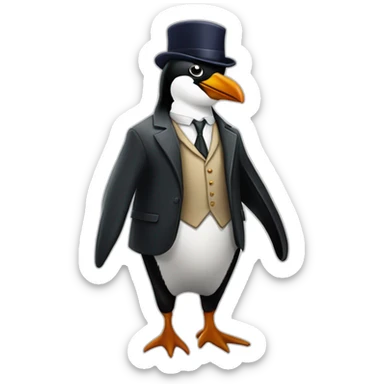 penguin super hero with peaky blinder ivy cap sticker