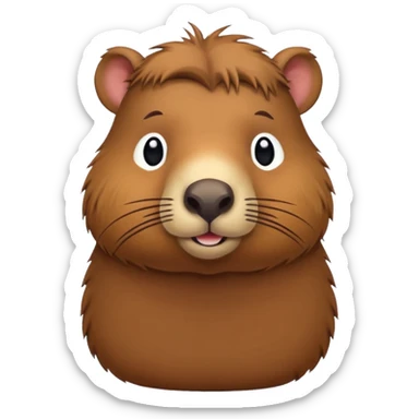 Cute Capybara turning sideways emoji sticker