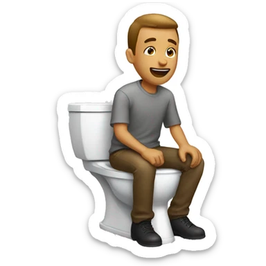 do a guy on a toilet sticker