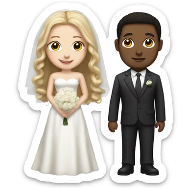 light skin man and a white girl married sticker