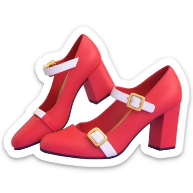 Sonic the Hedgehog's red shoes with white strap and gold buckle sticker
