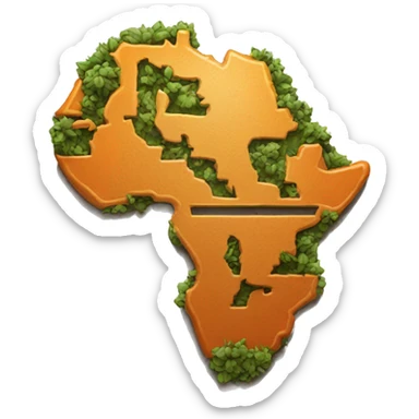 Orange African continent. Crown hovering over It  sticker