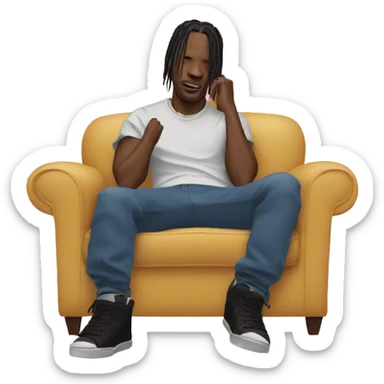 Travis Scott on a couch sticker
