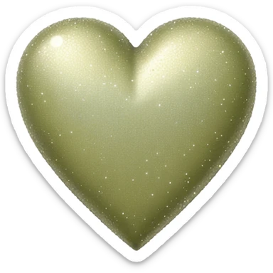 Pastel olive heart with many sparkles  sticker