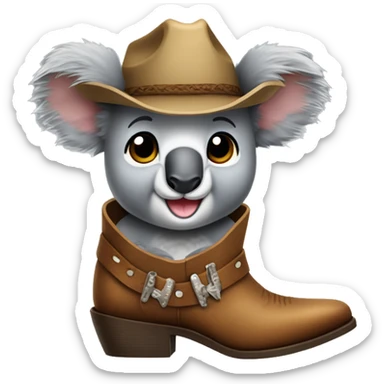 Koala weaing cowboy boots sticker