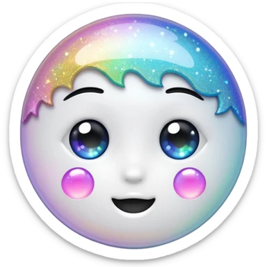 white glory glitter sticker