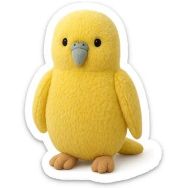 yellow budgie jellycat stuffed plush sticker