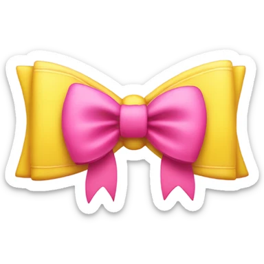 Yellow smiley face with a pink bow sticker