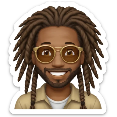 Black guy with dreads and sunglasses sticker