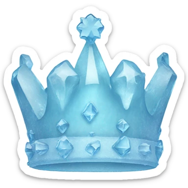 Light blue crown made of ice sticker