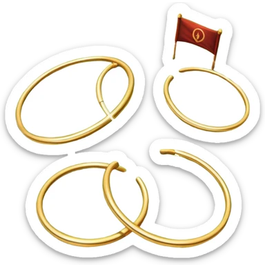 quidditch field with three golden hoops on each end, an oval shaped playing field sticker