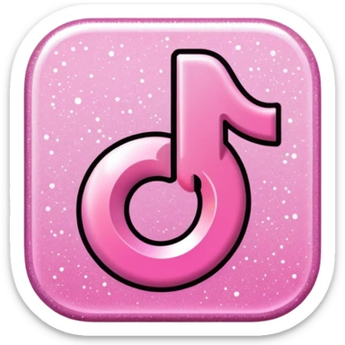 glitter pink logo TikTok sticker