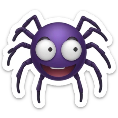 spider smiling 6 eyes sticker